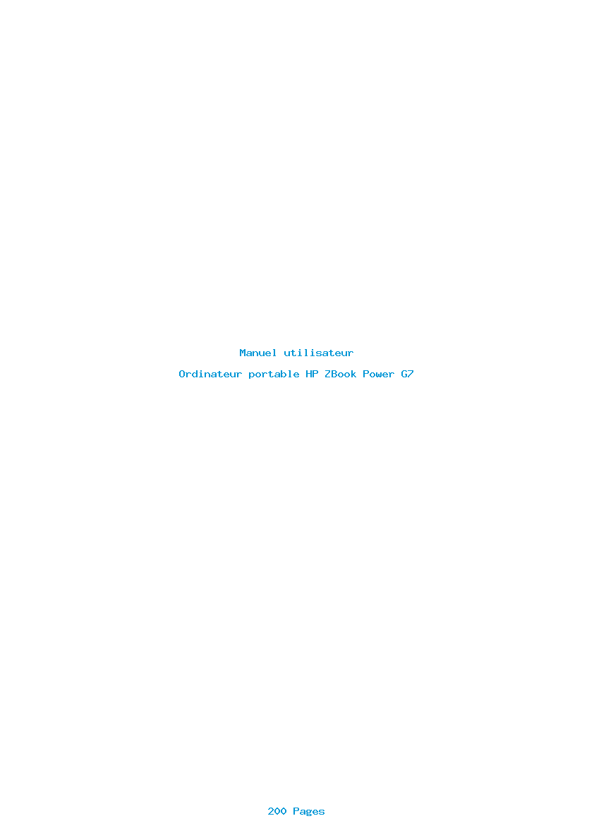 Page 1 de la notice Manuel utilisateur HP ZBook Power G7