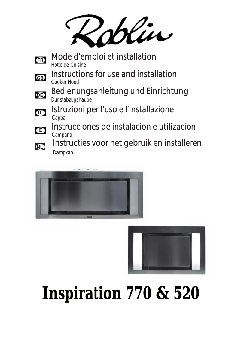 Page 1 de la notice Manuel utilisateur Roblin Inspiration /2 770