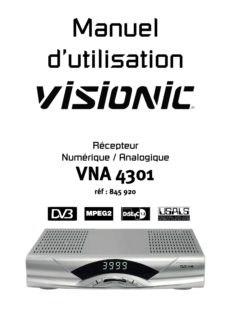 Page 1 de la notice Manuel utilisateur Visionic VNA 3401