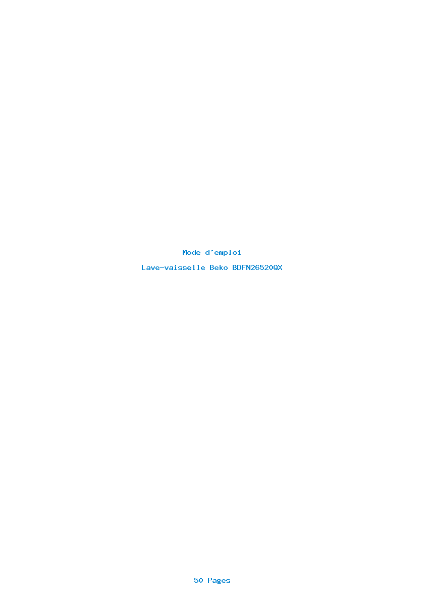Page 1 de la notice Mode d'emploi Beko BDFN26520QX