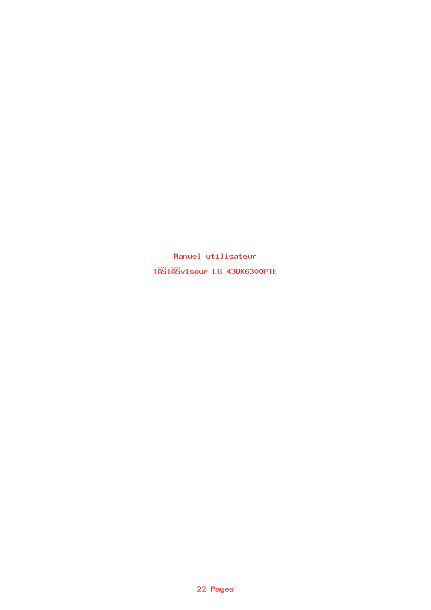 Page 1 de la notice Manuel utilisateur LG 43UK6300PTE