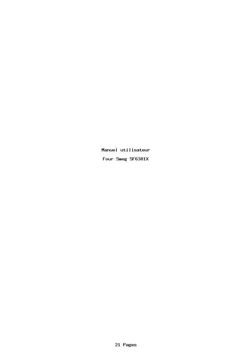 Page 1 de la notice Manuel utilisateur Smeg SF6381X