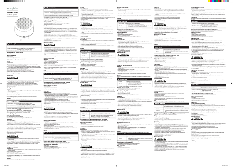 Page 1 de la notice Manuel utilisateur Nedis SPBTAV01GN