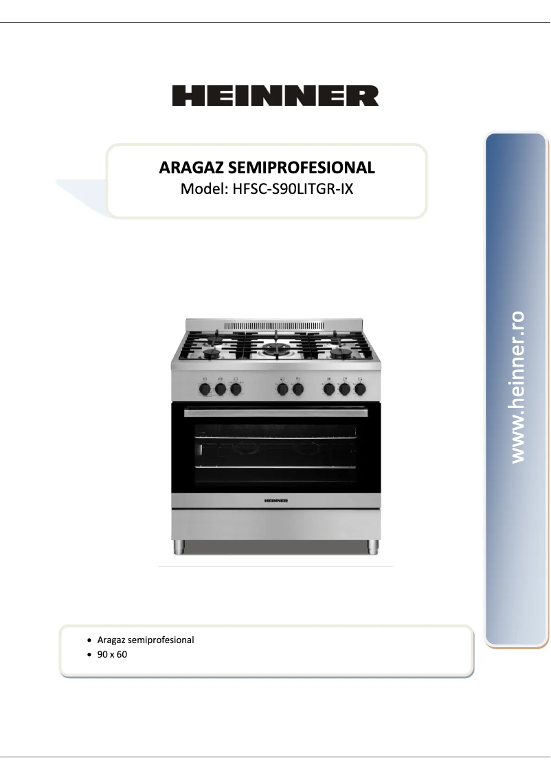Page 1 de la notice Manuel utilisateur Heinner HFSC-S90LITGR-IX