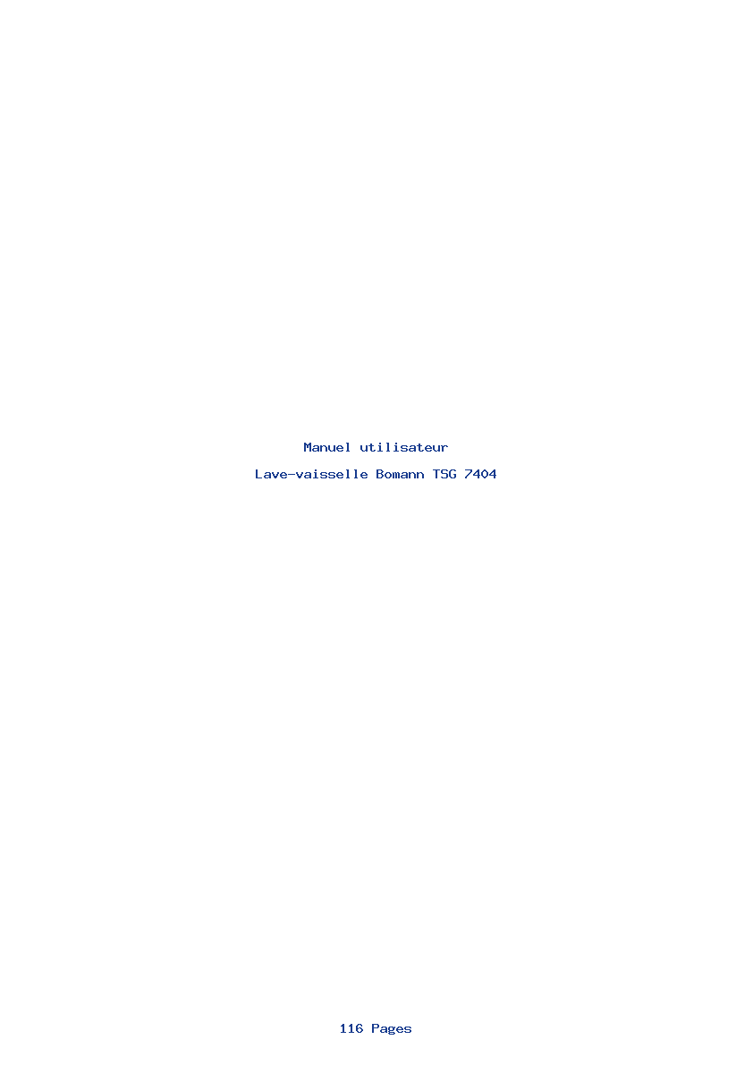 Page 1 de la notice Manuel utilisateur Bomann TSG 7404