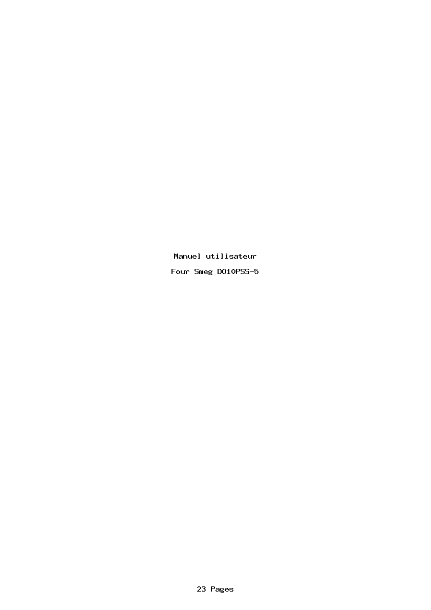 Page 1 de la notice Manuel utilisateur Smeg DO10PSS-5