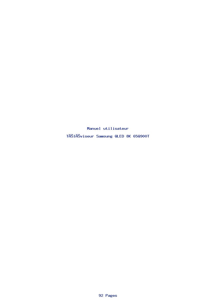 Page 1 de la notice Manuel utilisateur Samsung QLED 8K 65Q900T