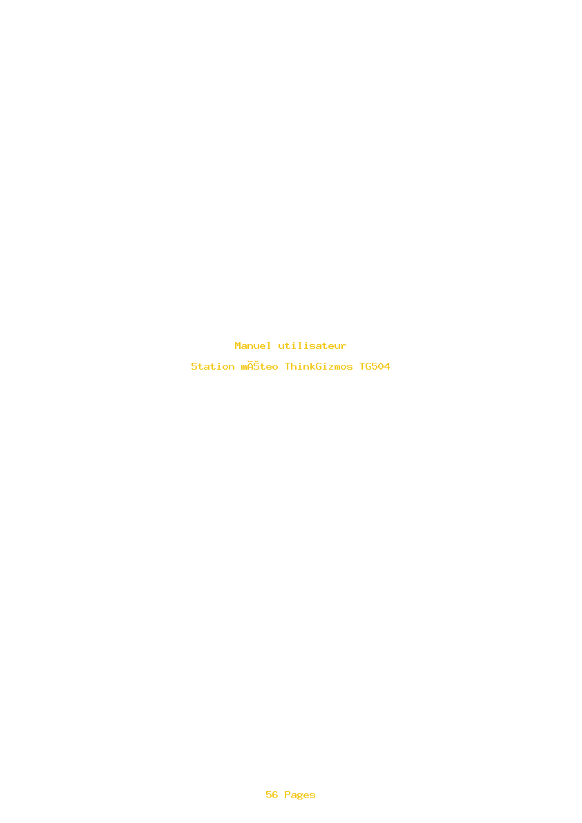 Page 1 de la notice Manuel utilisateur ThinkGizmos TG504