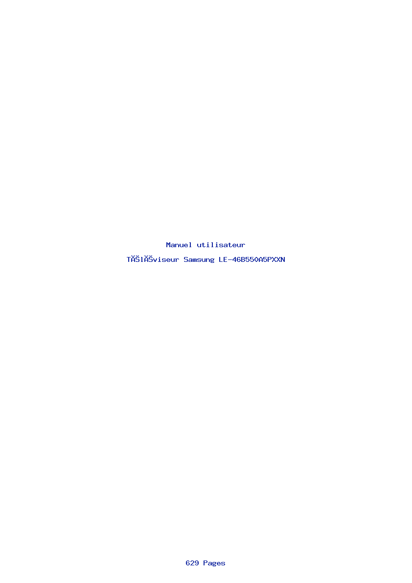 Page 1 de la notice Manuel utilisateur Samsung LE-46B550A5PXXN