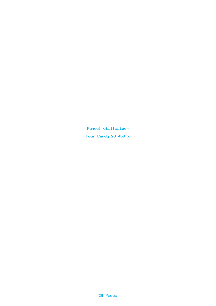 Page 1 de la notice Manuel utilisateur Candy 2D 468 X
