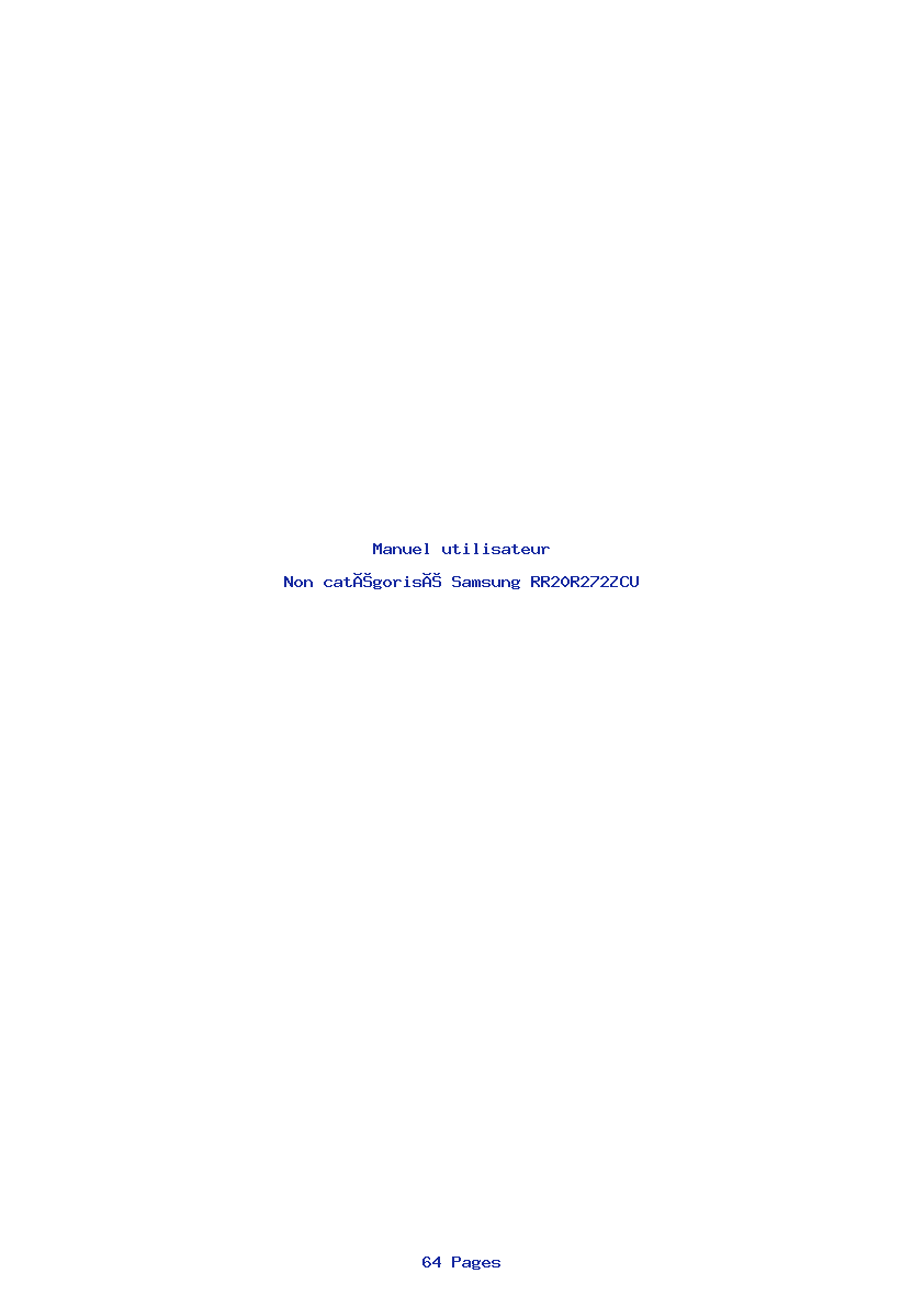 Page 1 de la notice Manuel utilisateur Samsung RR20R272ZCU