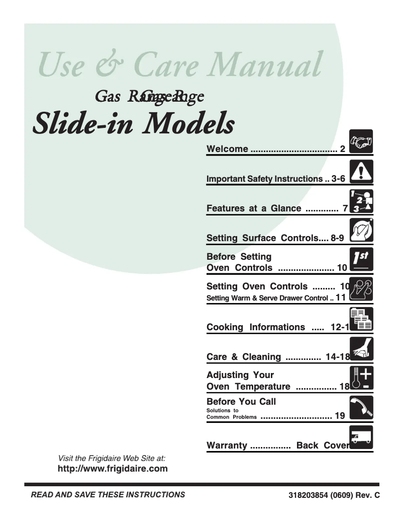 Page 1 de la notice Manuel utilisateur Frigidaire FGS366EC