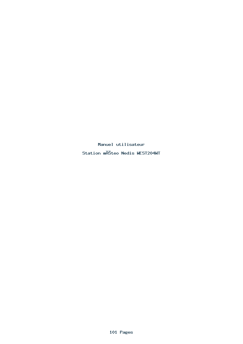 Page 1 de la notice Manuel utilisateur Nedis WEST204WT
