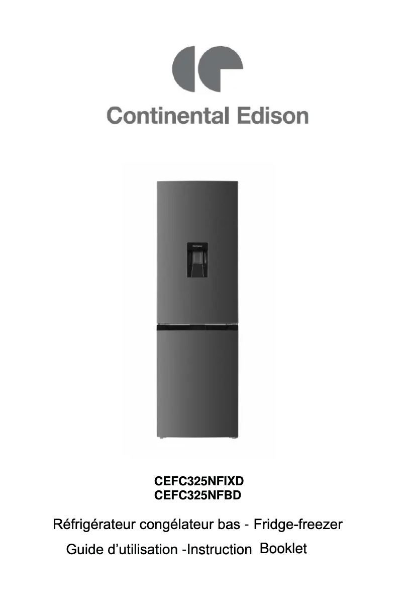 Page 1 de la notice Manuel utilisateur Continental Edison CEFC325NFIXD
