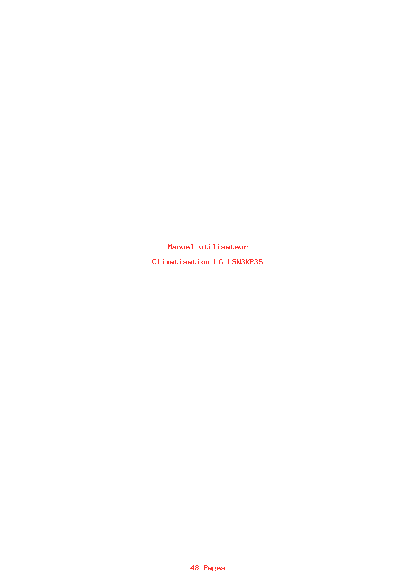 Page 1 de la notice Manuel utilisateur LG LSW3KP3S