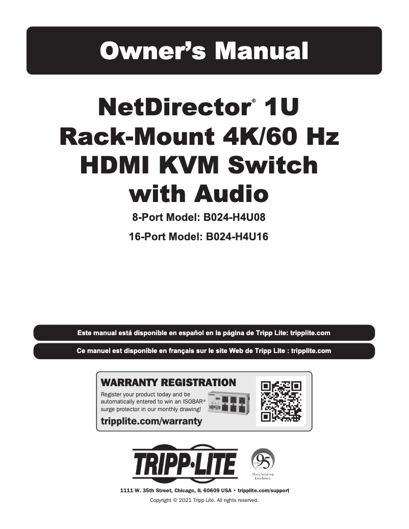 Page 1 de la notice Manuel utilisateur Tripp Lite B024-H4U08
