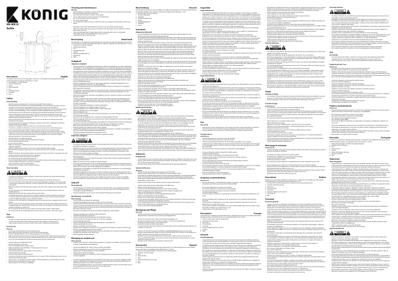 Page 1 de la notice Manuel utilisateur Konig KN-WK10