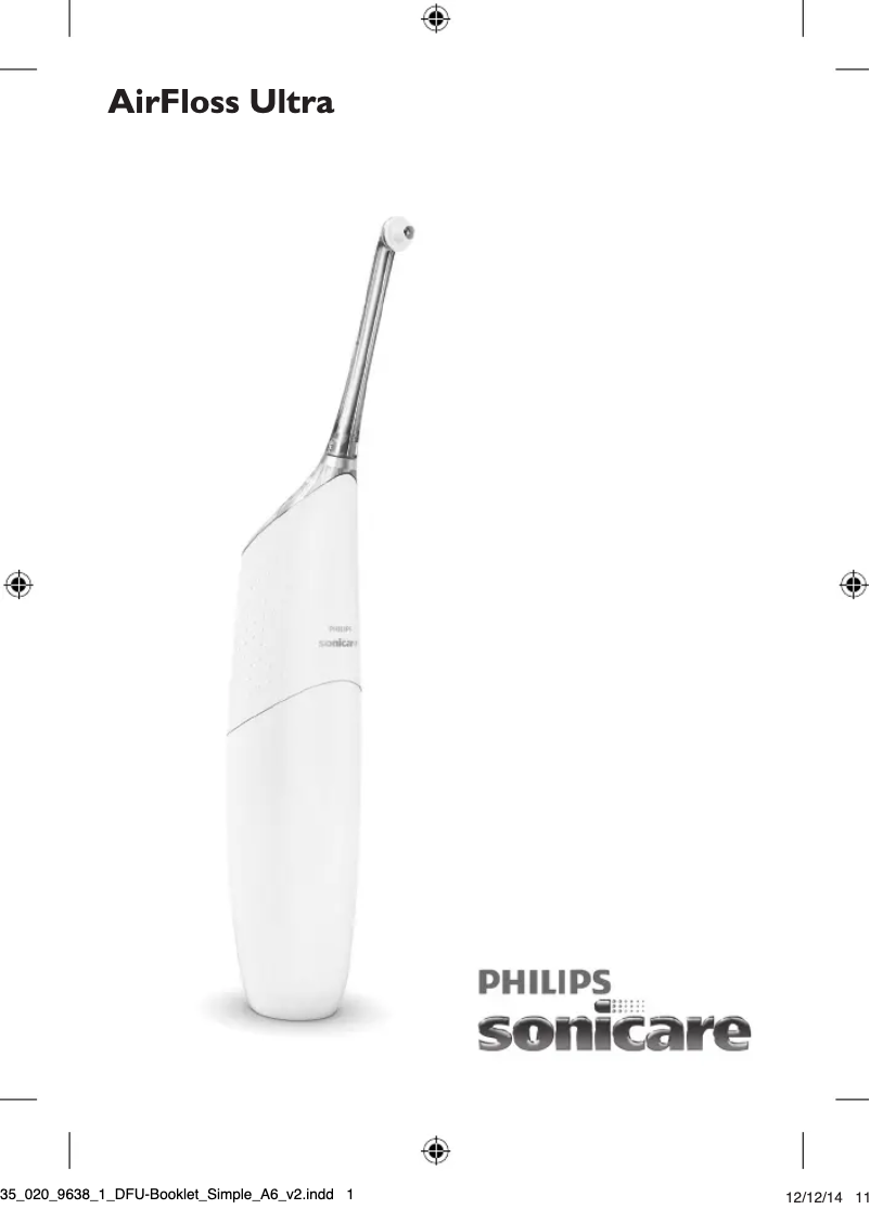 Page 1 de la notice Manuel utilisateur Philips Sonicare AirFloss Ultra HX8491