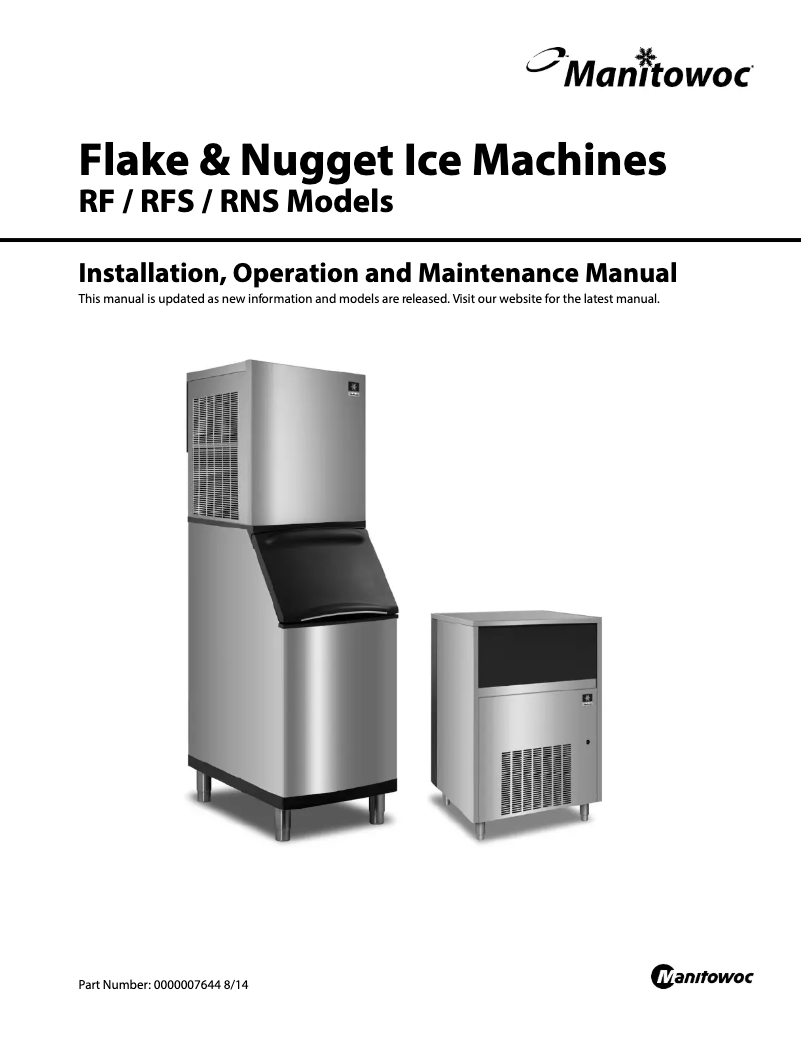 Página 1 del manual Manual de usuario Manitowoc RNS-0385A