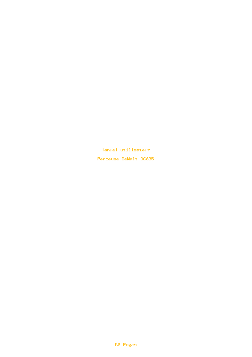 Page 1 de la notice Manuel utilisateur DeWalt DC835