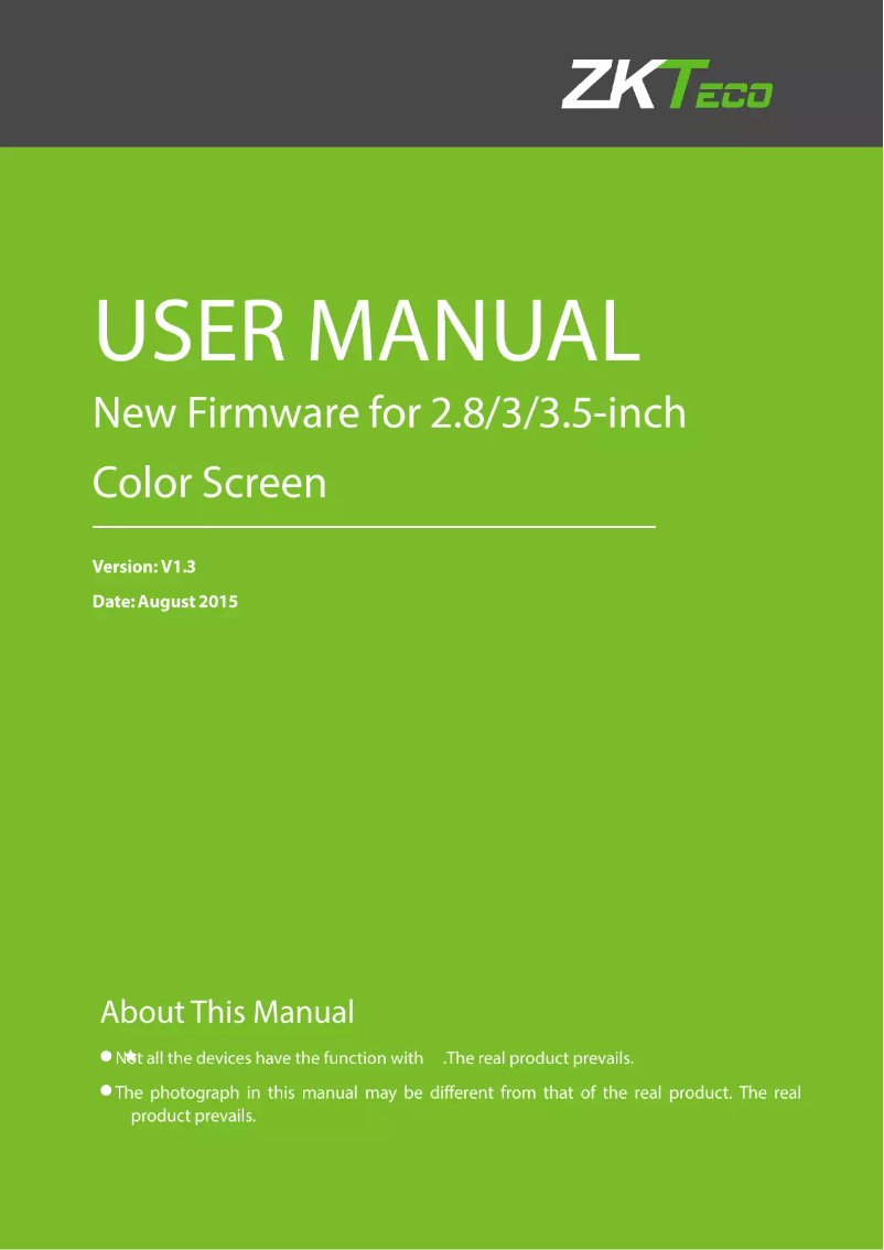 Page 1 of the manual Instruction Manual ZKTeco ICLOCK 680