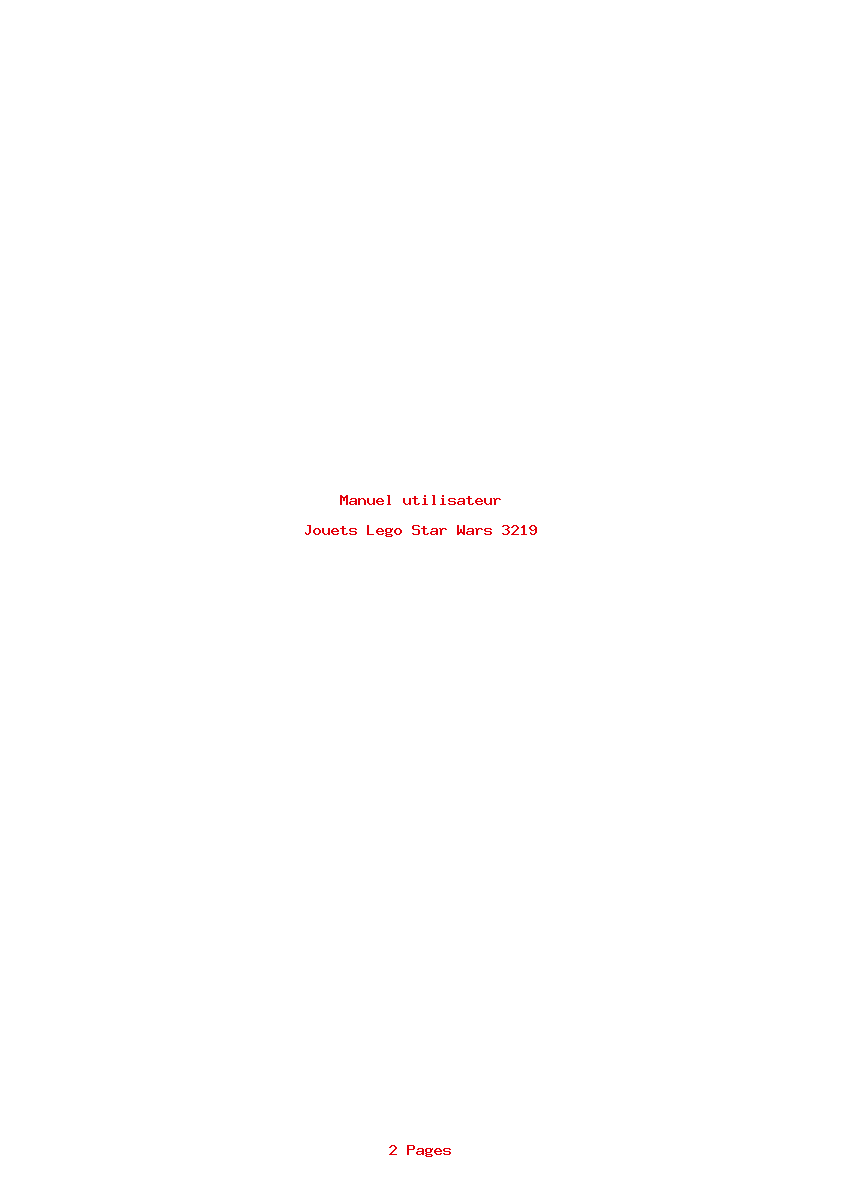 Page 1 de la notice Manuel utilisateur Lego Star Wars 3219