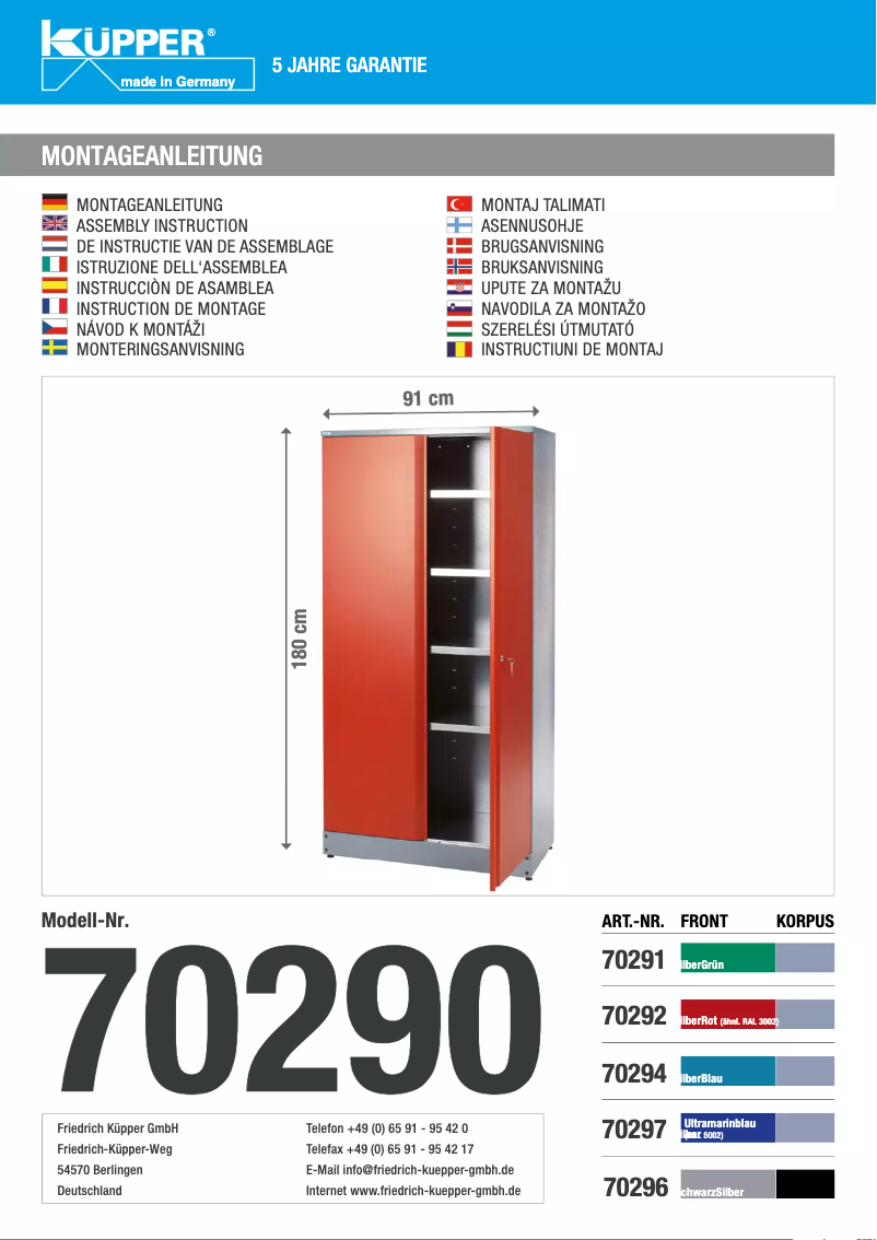 Page 1 de la notice Manuel utilisateur Küpper 70292