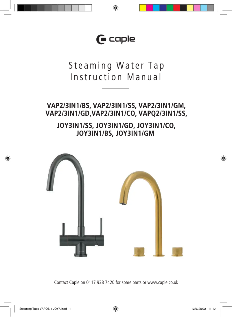 Page 1 of the manual User Manual Caple VAP2/3IN1/GD