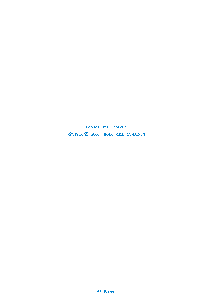 Page 1 de la notice Manuel utilisateur Beko RSSE415M31XBN