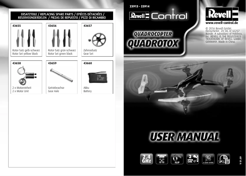 Page 1 de la notice Manuel utilisateur Revell Quadrotox