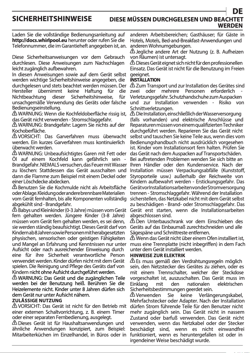 Page 1 de la notice Manuel d'utilisation et d'entretien Privileg PCTHR K6042 IN