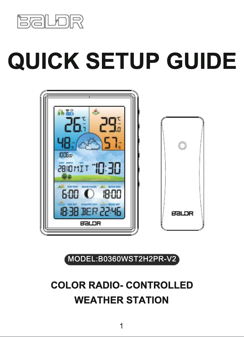 Page 1 de la notice Manuel utilisateur Baldr B360W-B