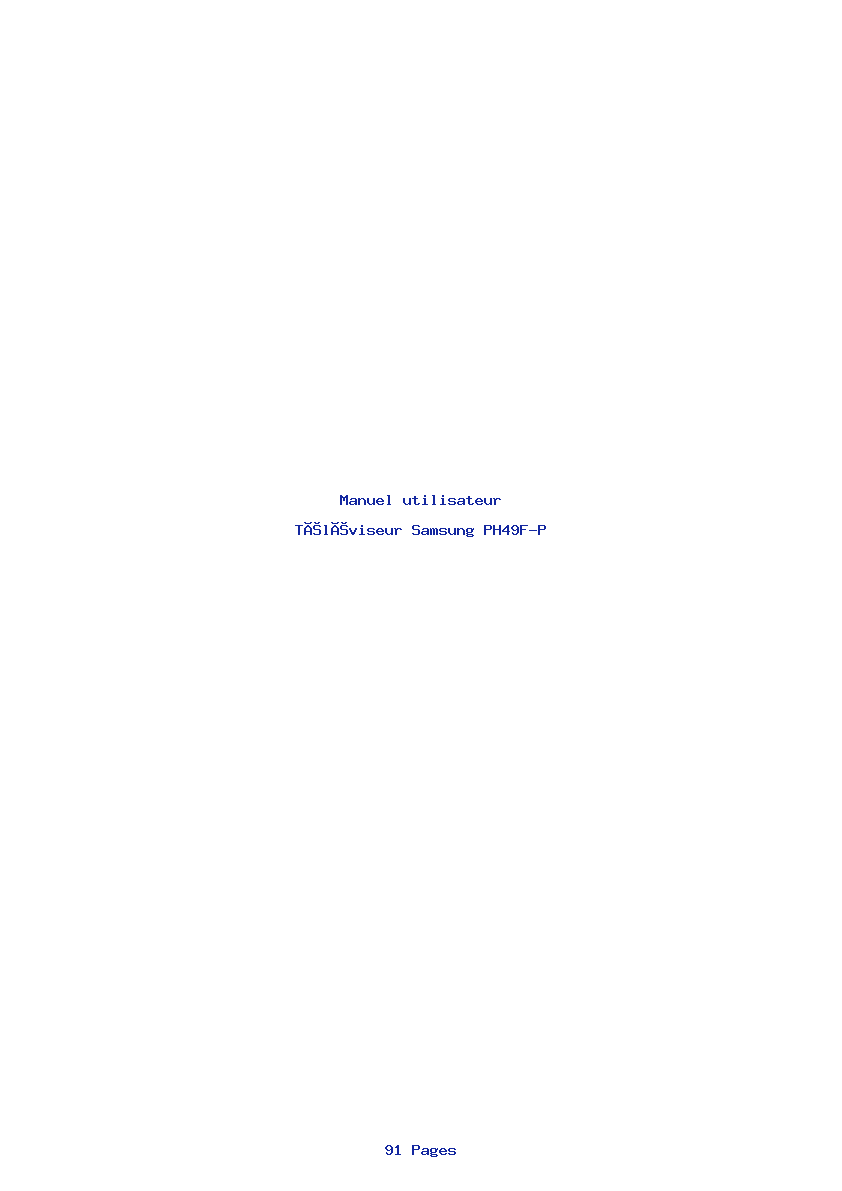 Page 1 de la notice Manuel utilisateur Samsung PH49F-P