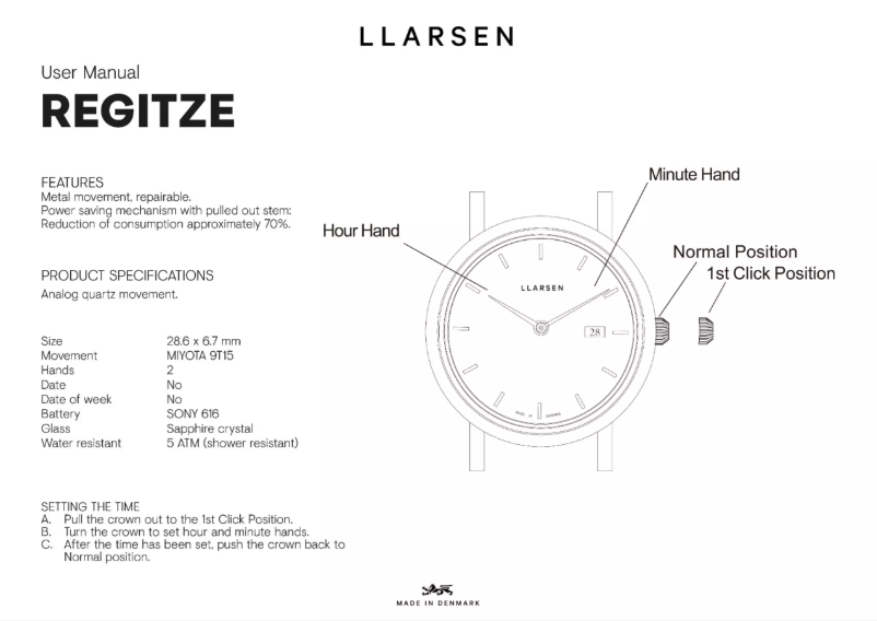 Page 1 de la notice Manuel utilisateur Lars Larsen REGITZE 124SWS3