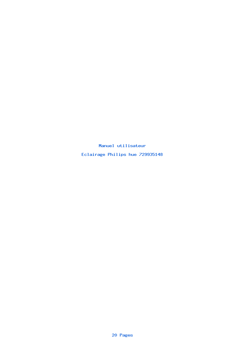 Page 1 de la notice Manuel utilisateur Philips hue 729935148