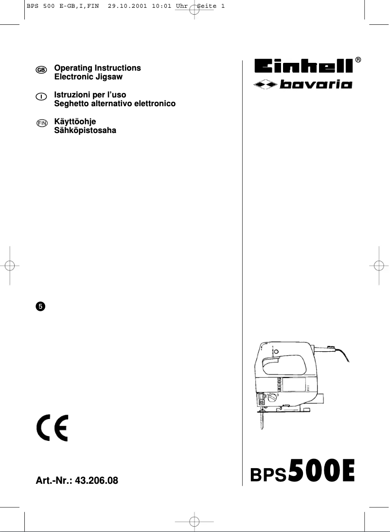 Página 1 del manual Manual de usuario Einhell Bavaria BPS 500 E