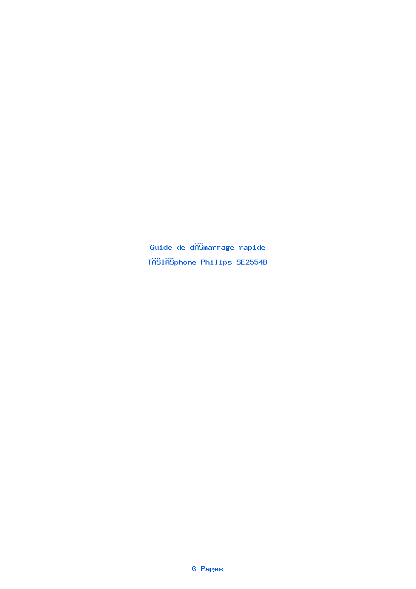 Image de la première page du manuel de l'appareil SE2554B