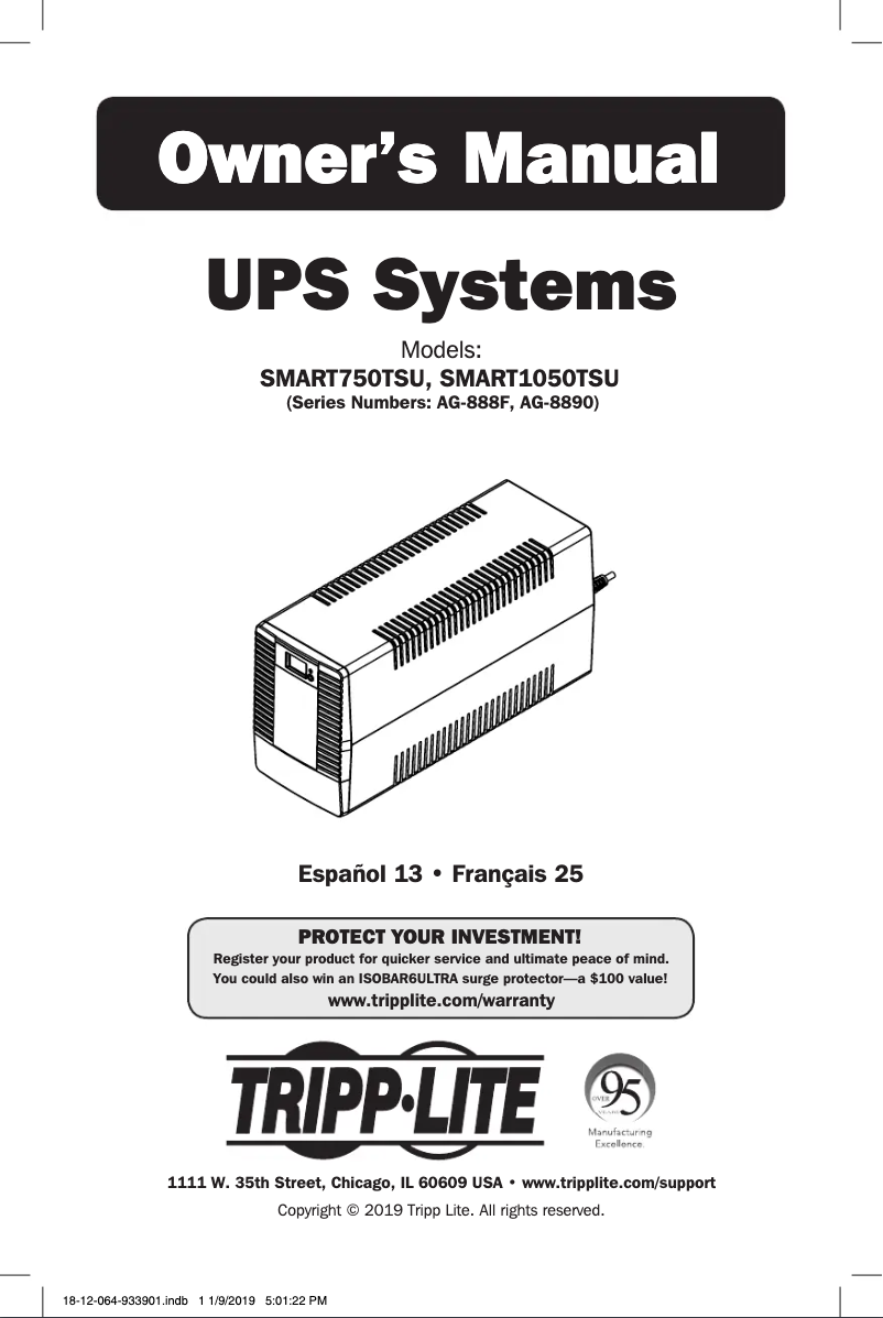 Página 1 del manual Manual de usuario Tripp Lite SmartPro SMART1050TSU