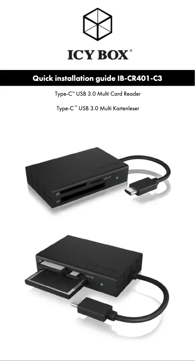 Page 1 de la notice Mode d'emploi Icy Box IB-CR401-C3