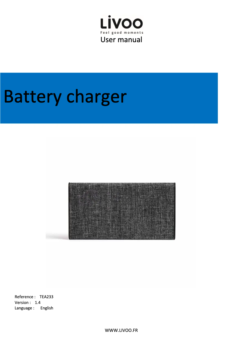 Page 1 de la notice Manuel utilisateur Livoo TEA233