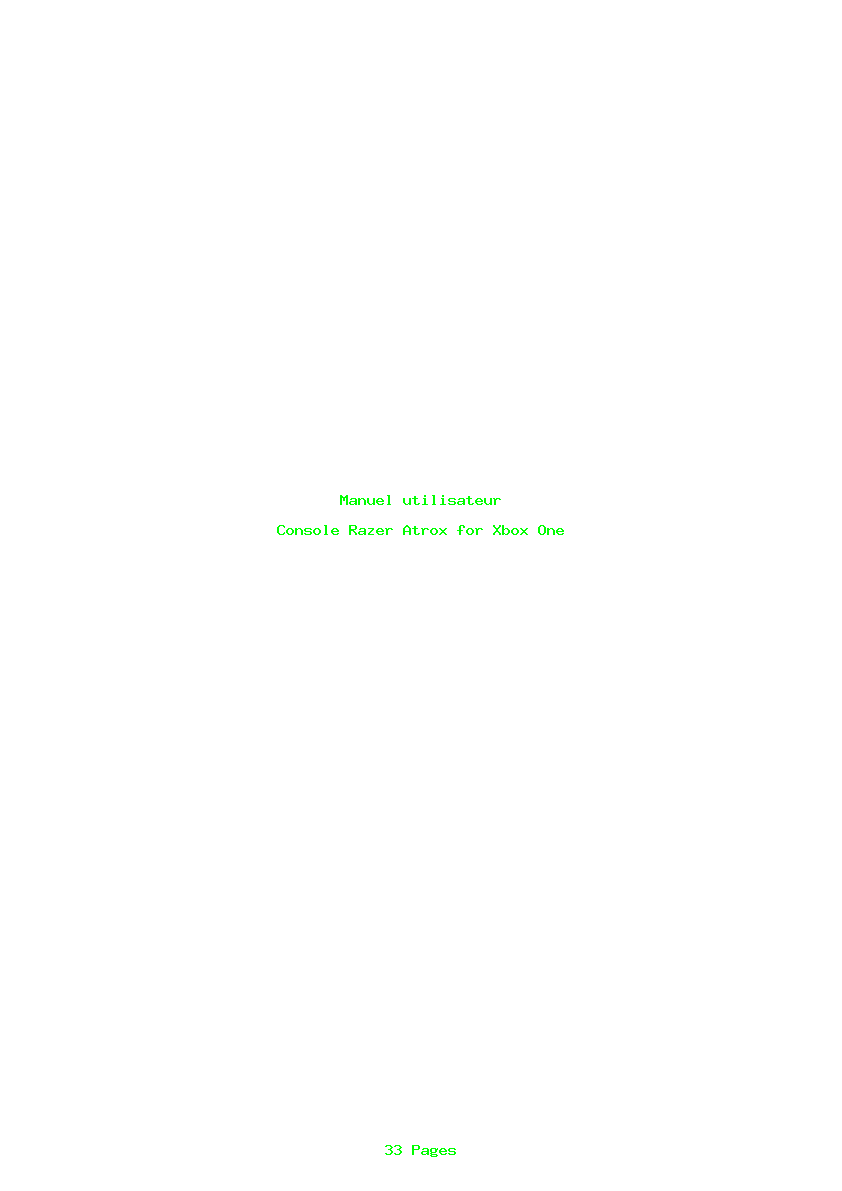 Page 1 de la notice Manuel utilisateur Razer Atrox for Xbox One