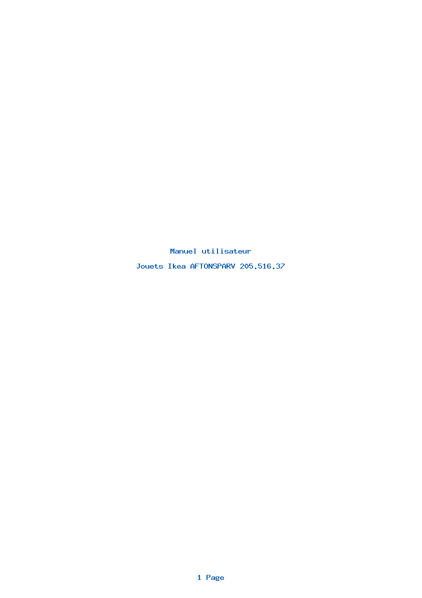 Page 1 de la notice Manuel utilisateur Ikea AFTONSPARV 205.516.37