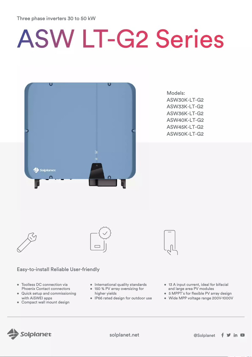 Página 1 del manual Ficha técnica Solplanet ASWx000S-S