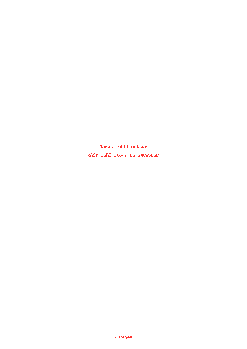 Page 1 de la notice Manuel utilisateur LG GM86SDSB