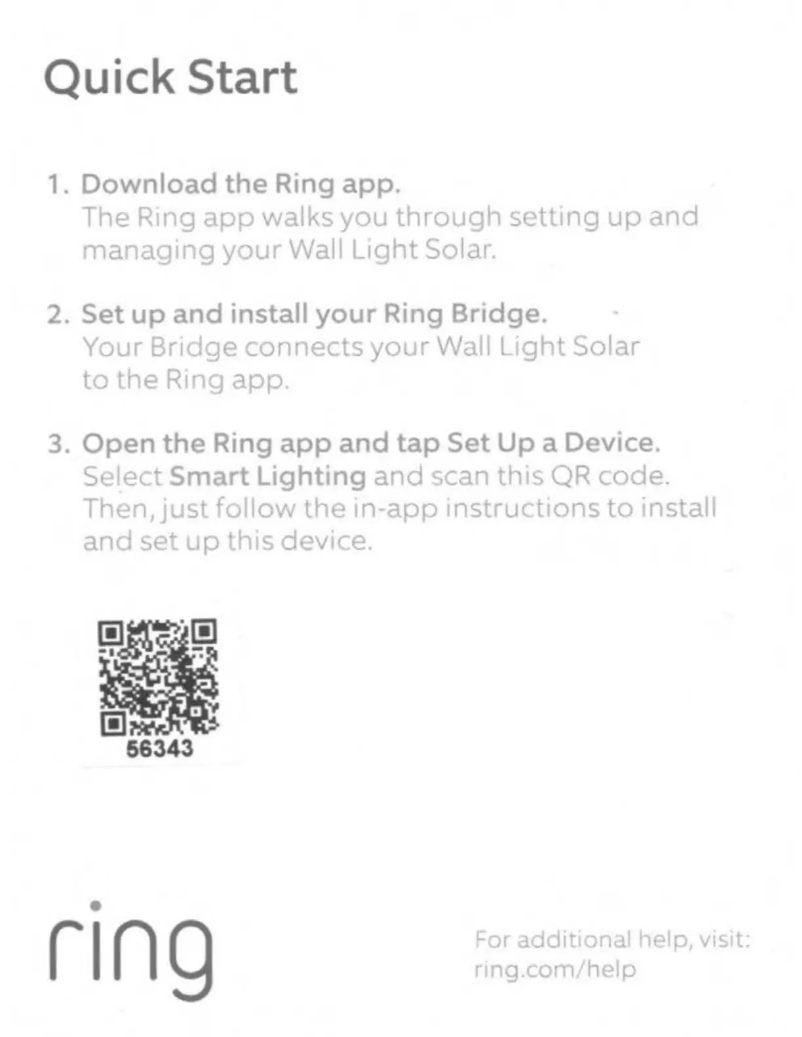 Page 1 de la notice Manuel utilisateur Ring Smart Lighting Solar Wall Light