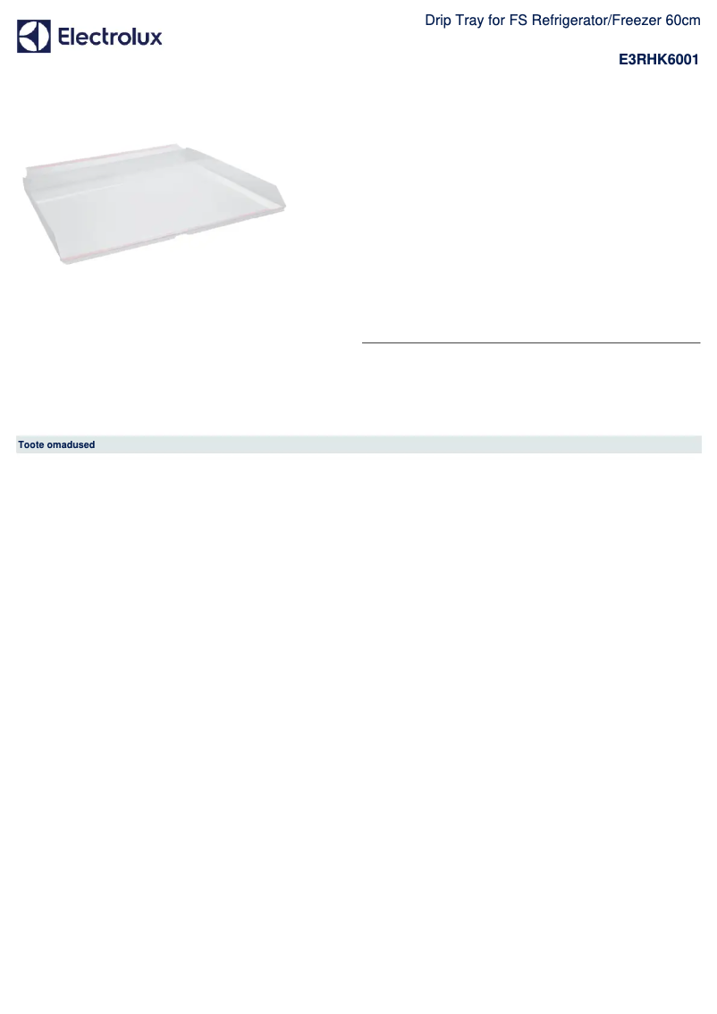 Page 1 de la notice Manuel utilisateur AEG E3RHK6001