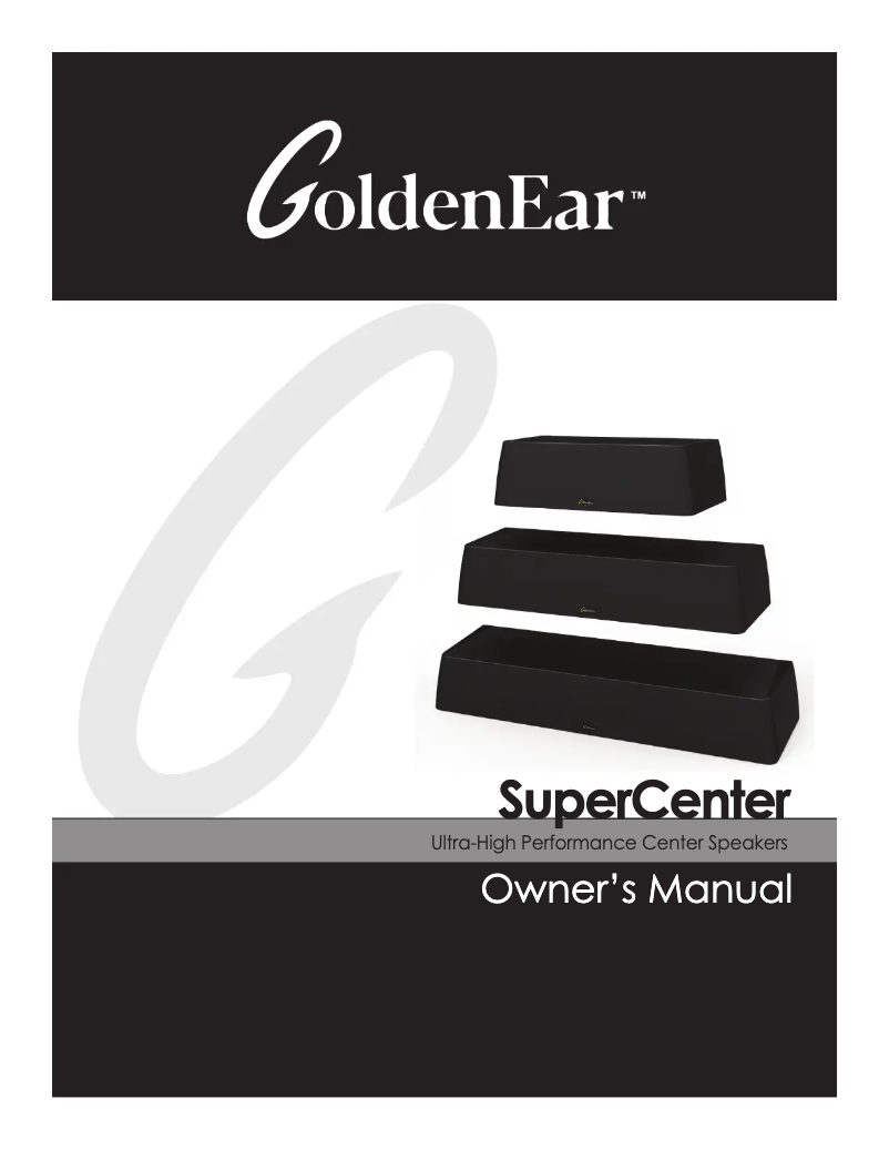 Page 1 de la notice Manuel utilisateur GoldenEar SuperCenter