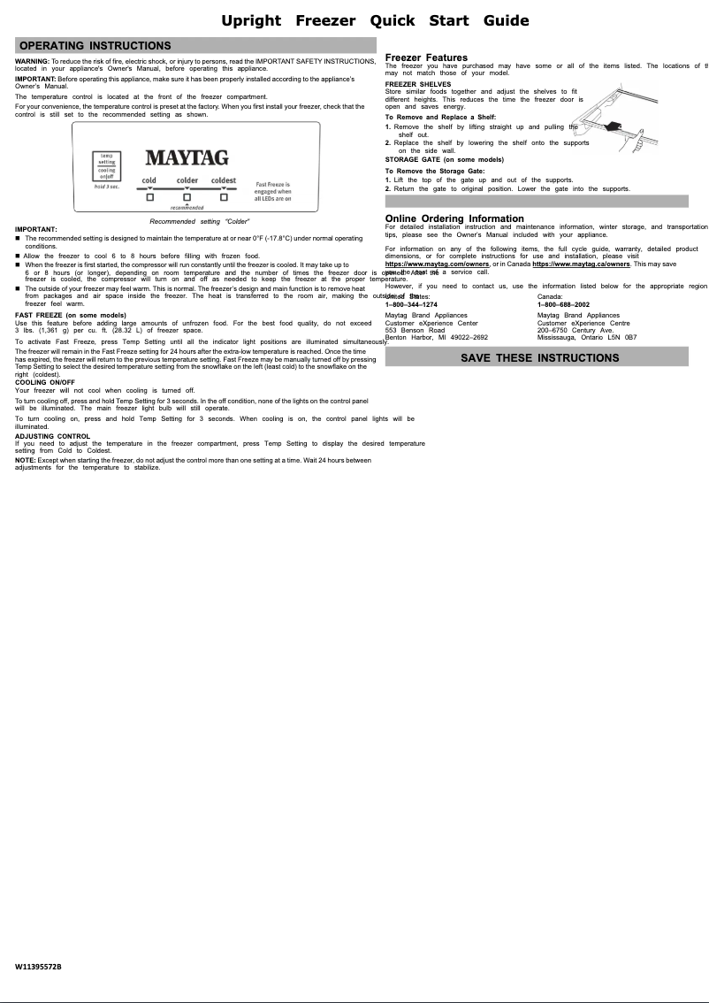 Page 1 de la notice Guide de démarrage rapide Maytag MZF34X20DW