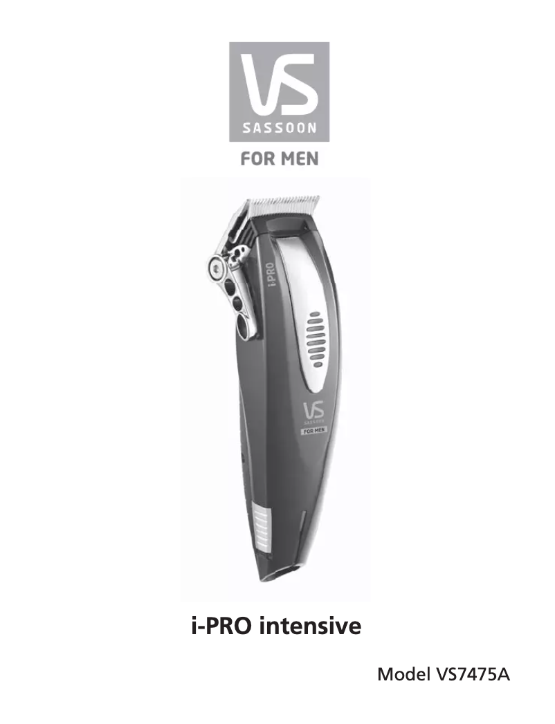 Page 1 de la notice Manuel utilisateur VS Sassoon i-Pro Intensive VS7475A