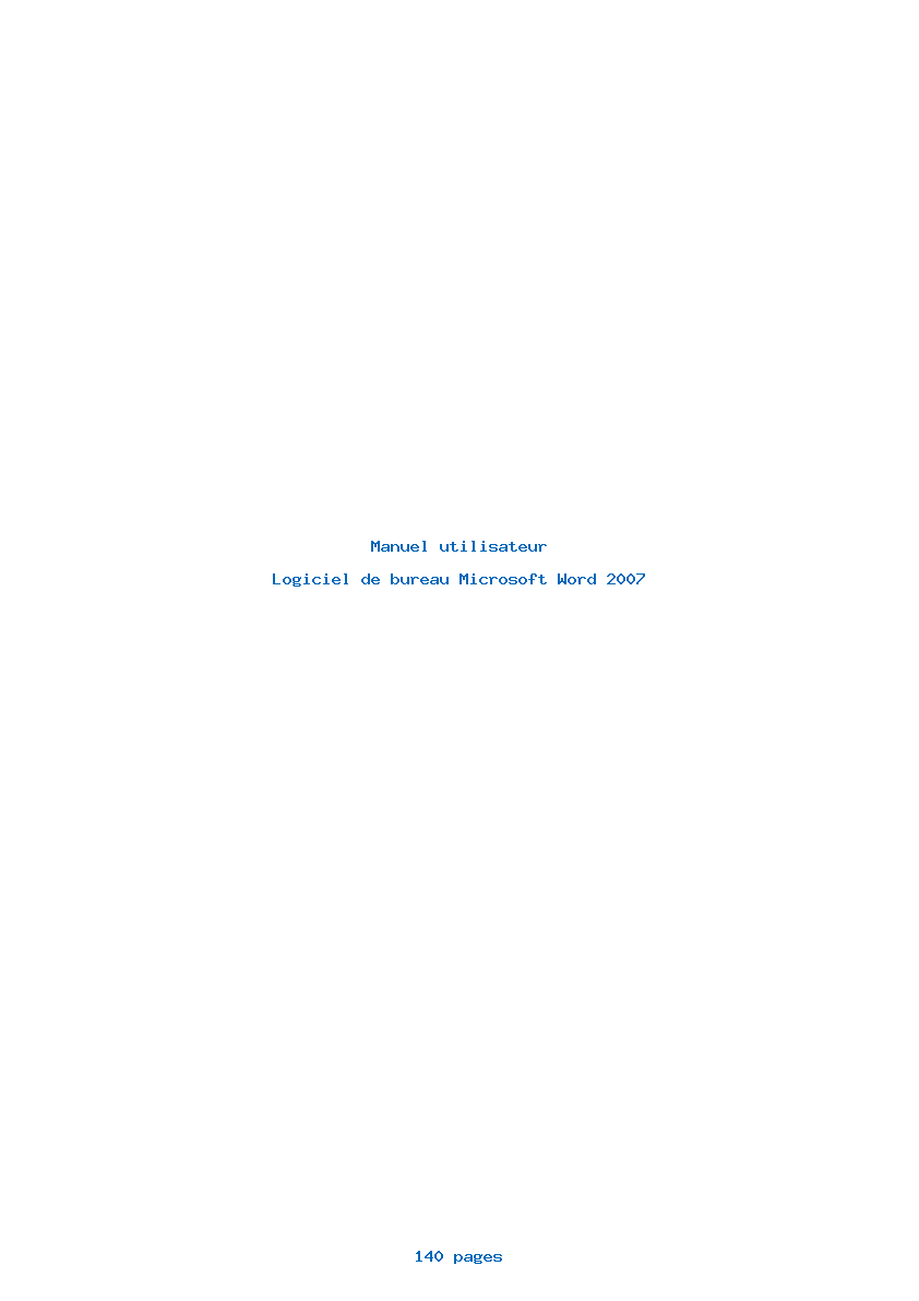 Page 1 de la notice Manuel utilisateur Microsoft Word 2007